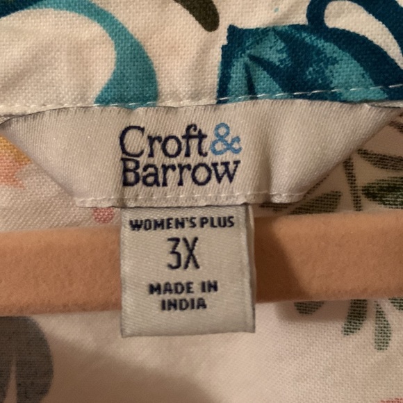 NWT Croft & Barrow beautiful floral fit&flare button up dress w/pockets size 3x - Picture 9 of 14